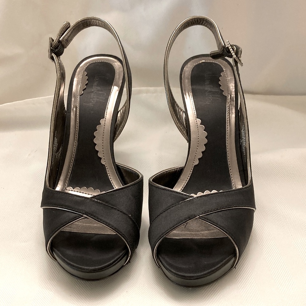 Sam & Libby black/pewter slingback heels sz 8.5